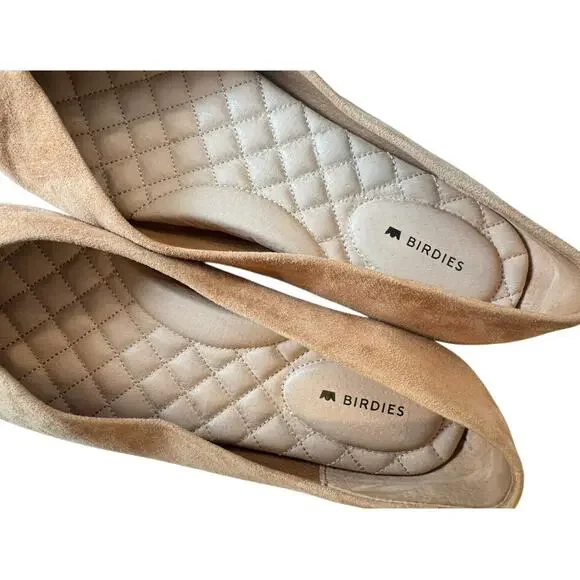 BIRDIES Goldfinch Tan Suede Ballet Flat Women's Size 9 Pointed Toe Leather Fall - Picture 10 of 13
